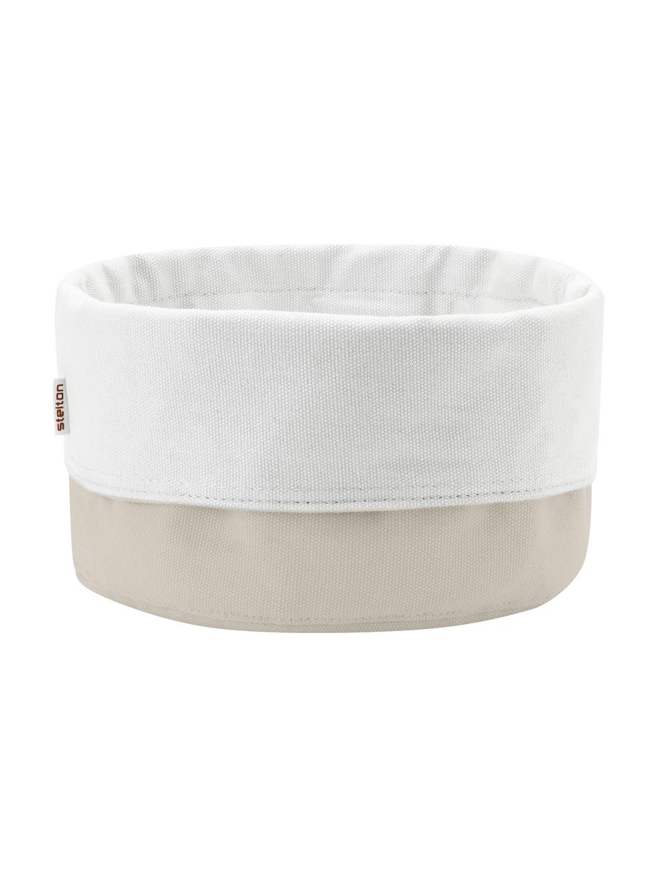 Cestino per pane in lino Oleg, 100% cotone, Sabbia, bianco, Ø 23 x Alt. 21 cm