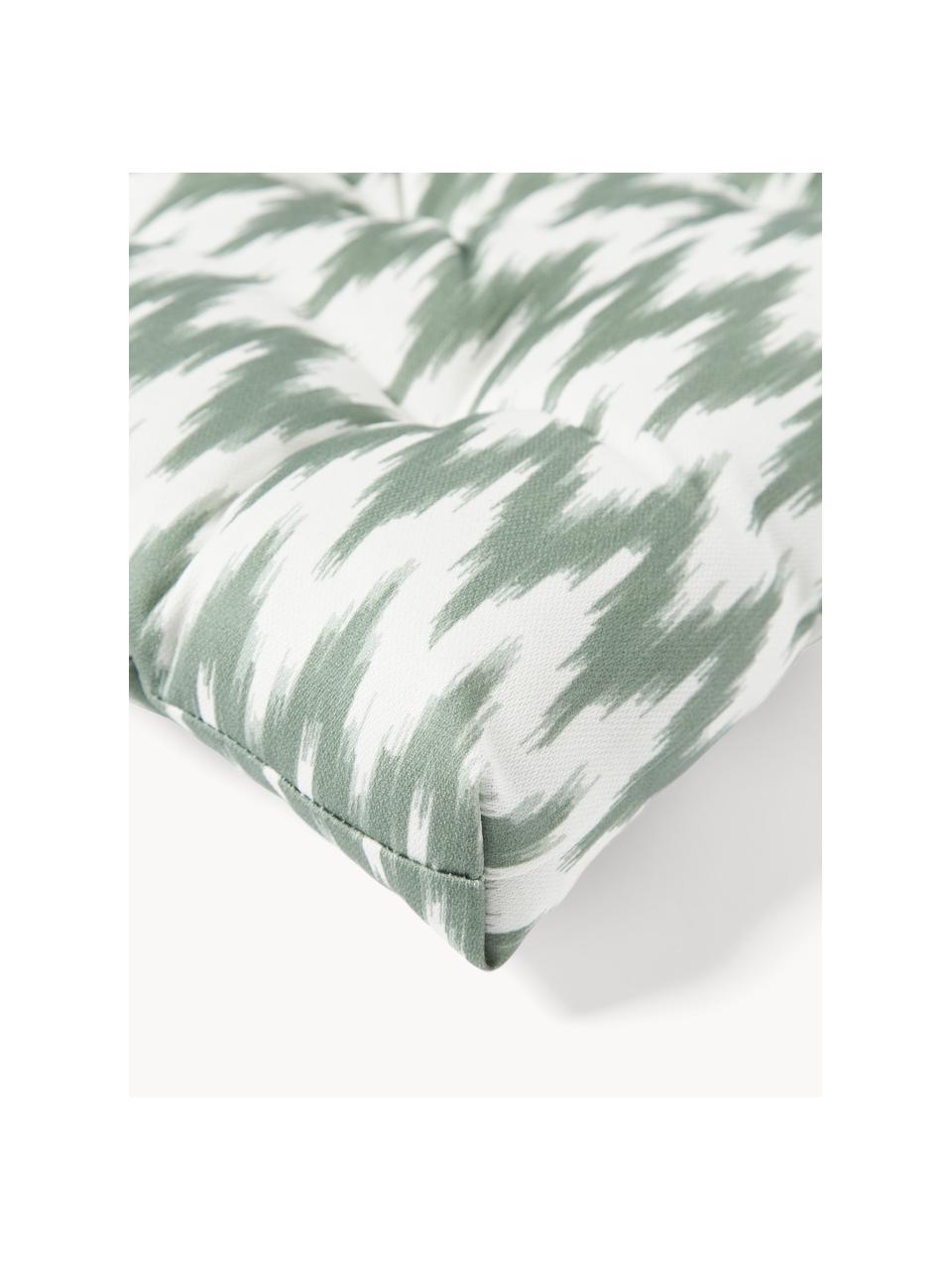 Coussin d'assise de jardin motif ikat Maillot, 100 % acrylique

Le matériau est certifié STANDARD 100 OEKO-TEX®, 2016OK0494, Vert sauge, larg. 40 x long. 40 cm