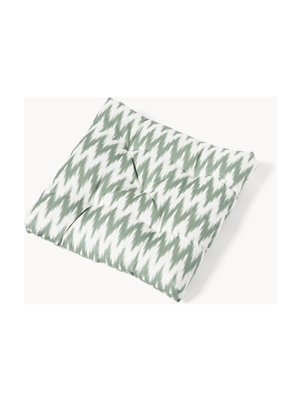 Coussin d'assise de jardin motif ikat Maillot, 100 % acrylique

Le matériau est certifié STANDARD 100 OEKO-TEX®, 2016OK0494, Vert sauge, larg. 40 x long. 40 cm