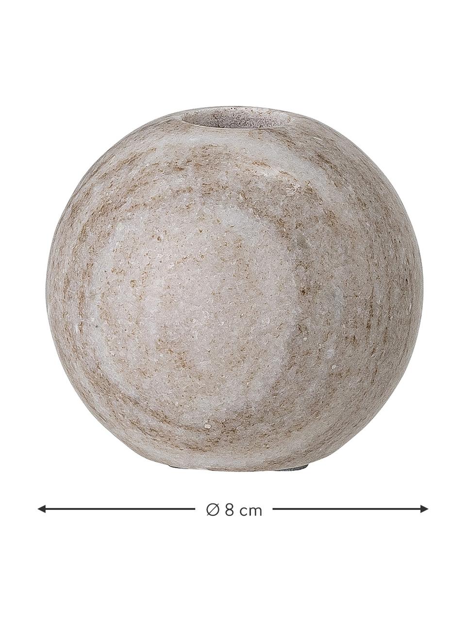 Marmeren kandelaar Delil, Gepolijst marmer, Bruin, Ø 8 x H 8 cm