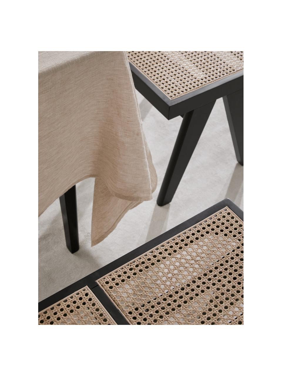 Banc cannage Sissi, Rotin, noir, larg. 110 x haut. 48 cm