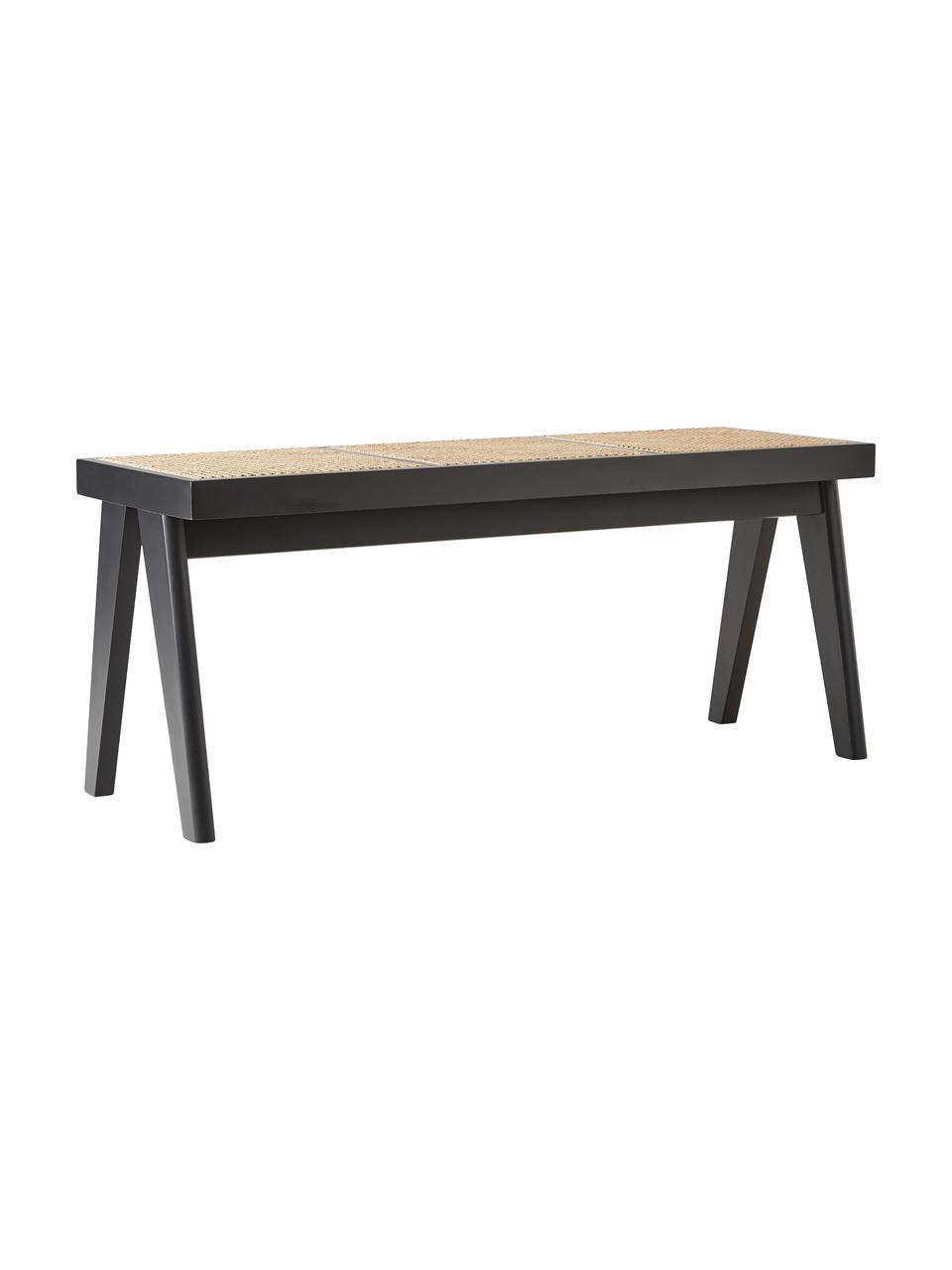Lavička s viedenským výpletom Sissi, Ratan, čierna, Š 110 x V 48 cm
