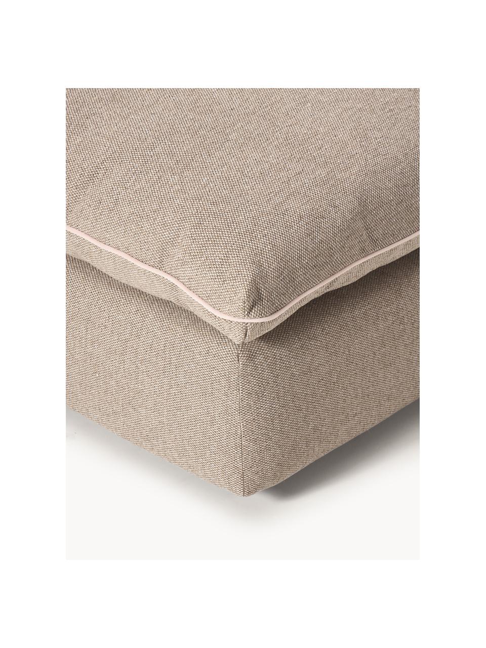 Hocker Felix, Bezug: 100 % Polyester Der strap, Gestell: Massives Kiefern- und Fic, Füße: Kunststoff Dieses Produkt, Webstoff Beige, B 100 x T 110 cm