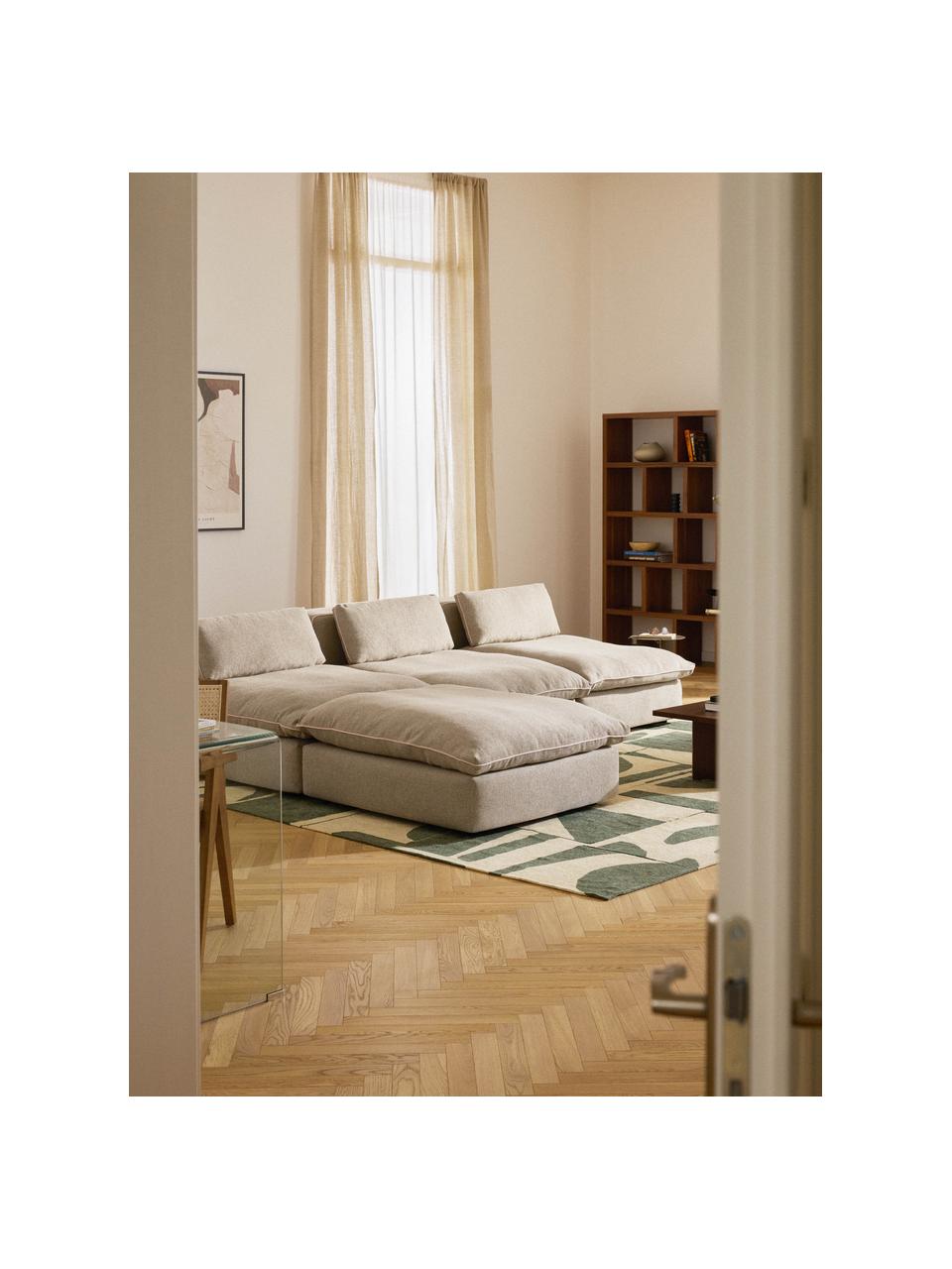 Hocker Felix, Bezug: 100 % Polyester Der strap, Gestell: Massives Kiefern- und Fic, Webstoff Beige, B 100 x T 110 cm