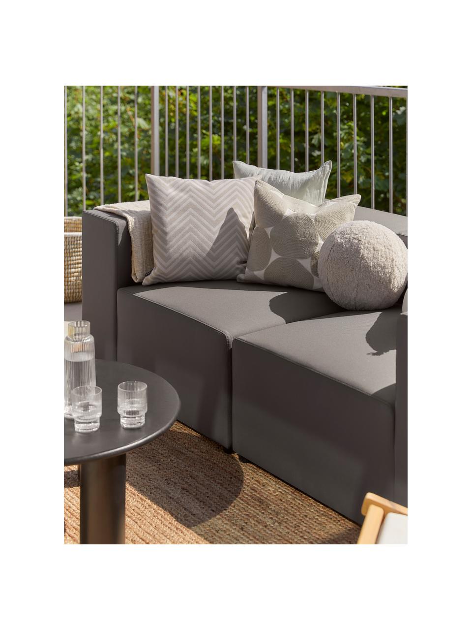 Outdoor kussenhoes Lobos met zigzag patroon, 100% polyacryl, Beige, crèmewit, B 50 x L 50 cm