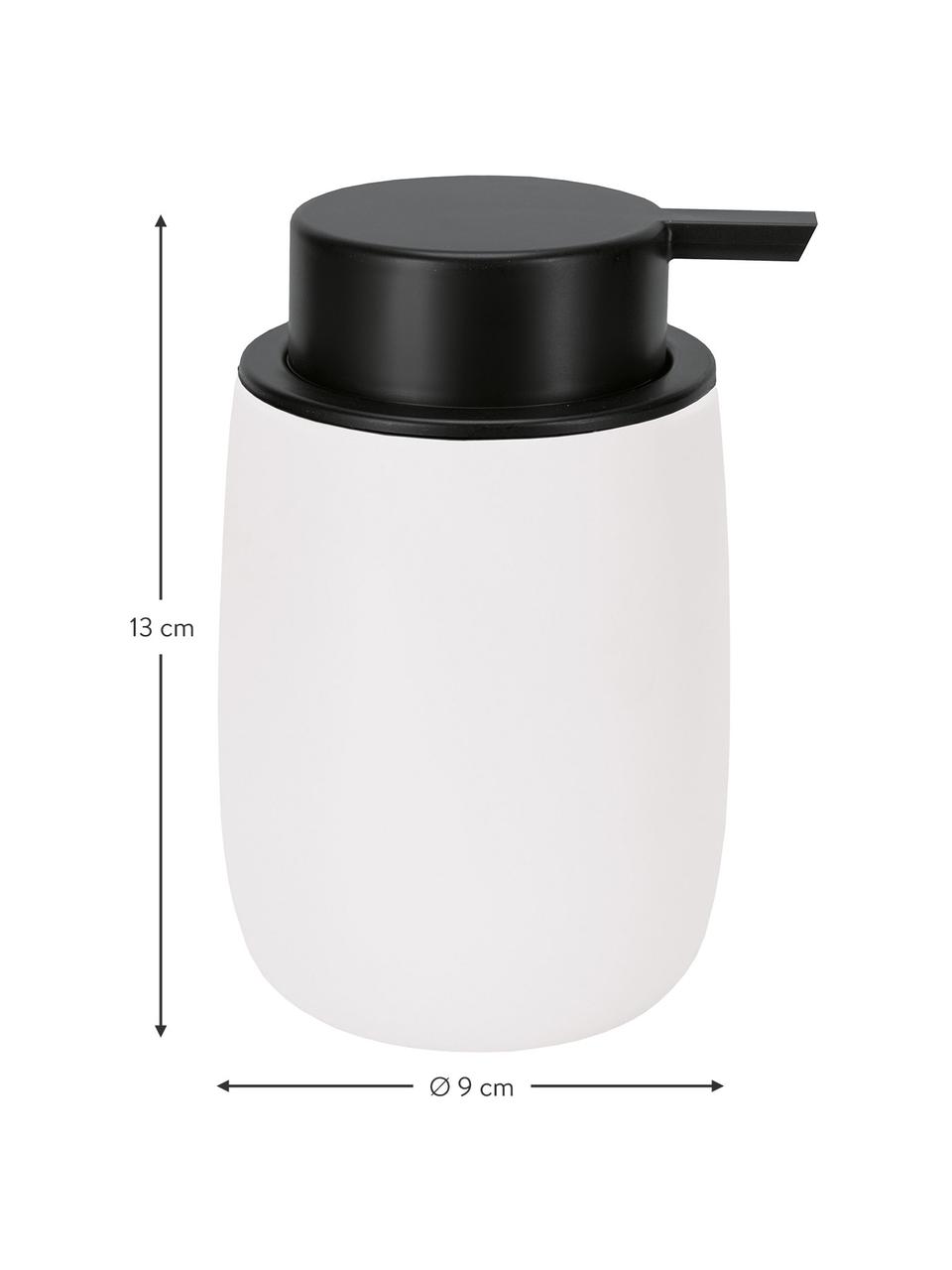 Dosificador de jabón de poliresina Bonny, Poliresina, Blanco, Ø 9 x Al 13 cm