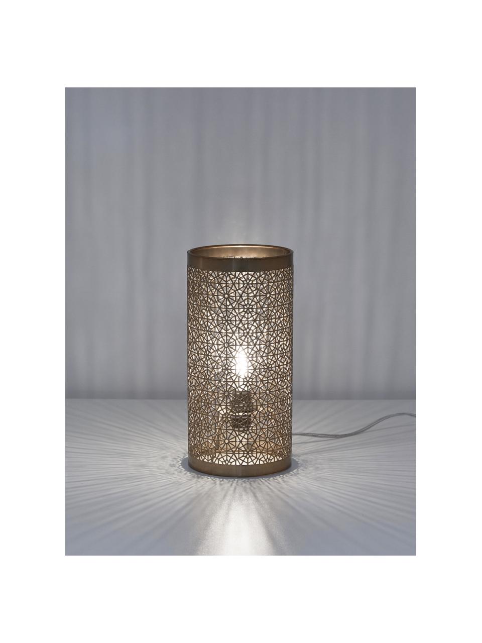 Kleine Tischlampe Hermine aus Metall, Lampenschirm: Messing, Messingfarben, matt, Ø 14 x H 28 cm