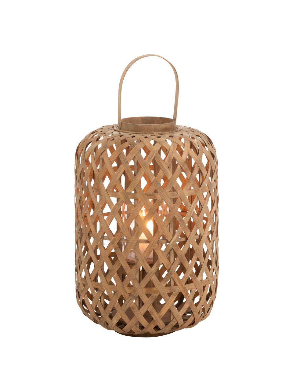 Lantaarn licht van bamboehout, Lichtbruin, Ø 38 x H 70 cm