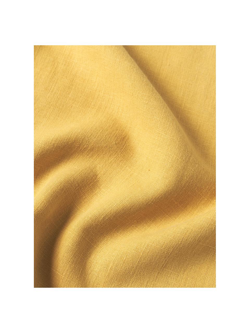 Housse de coussin pur lin avec franges Luana, 100 % pur lin

Le lin est naturellement doté d'un toucher plutôt rugueux et d'un aspect froissé
Sa résistance élevée au accrocs lui confère robustesse et longévité, Jaune moutarde, larg. 40 x long. 40 cm