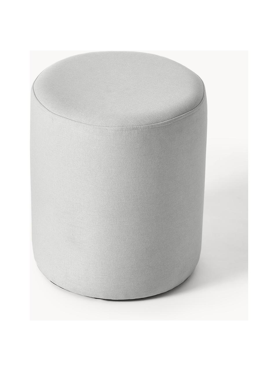 Hocker Daisy, Bezug: 100 % Polyester Der hochw, Rahmen: Sperrholz Das in diesem P, Webstoff Hellgrau, Ø 38 x H 45 cm