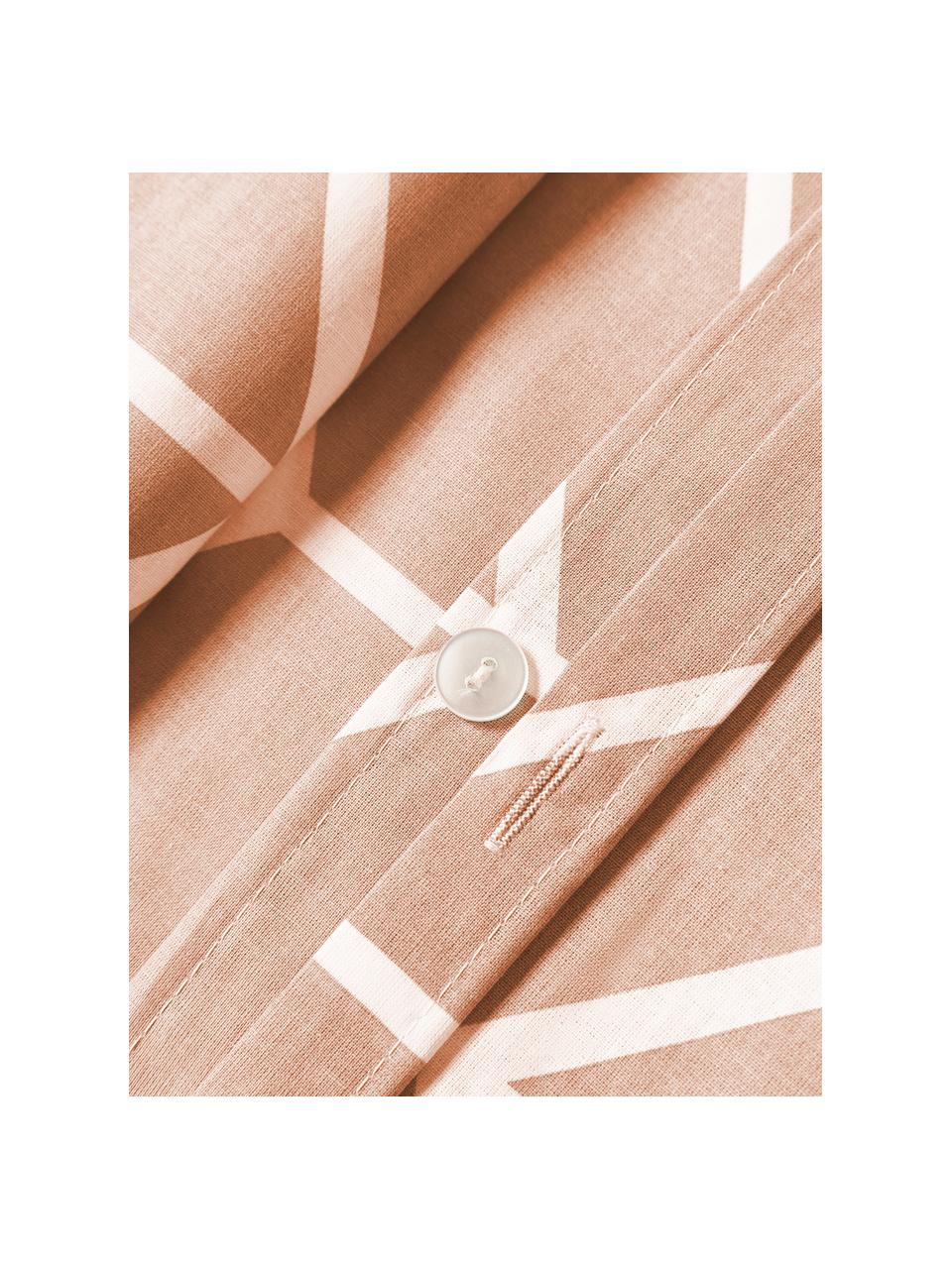Katoenen kussensloop Mirja met patroon, Weeftechniek: renforcé Draaddichtheid 1, Perzik, B 60 x L 70 cm