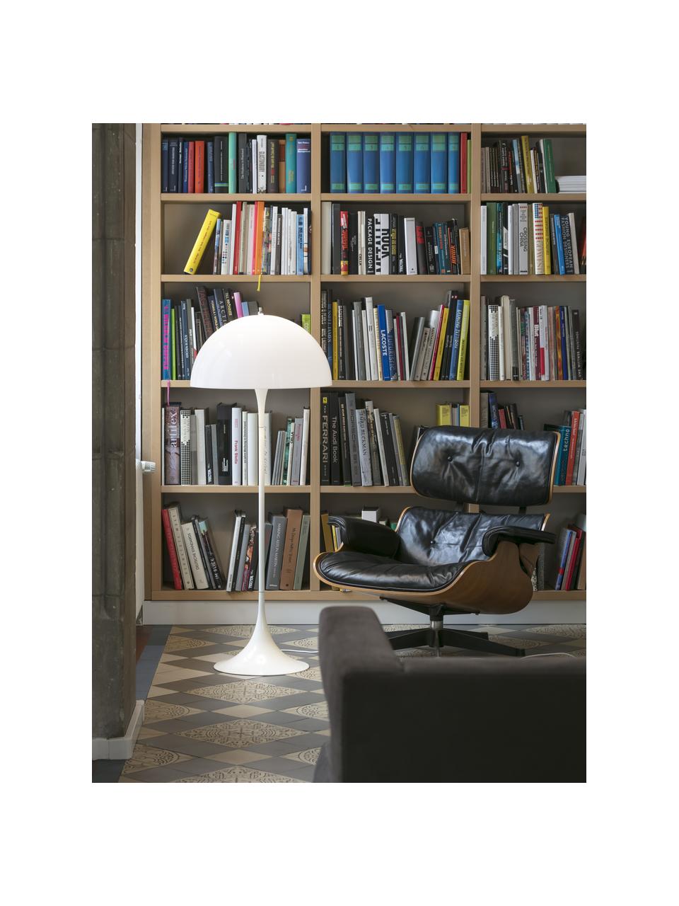 Kleine Stehlampe Panthella, Lampenschirm: Acrylglas, Weiß, H 129 cm