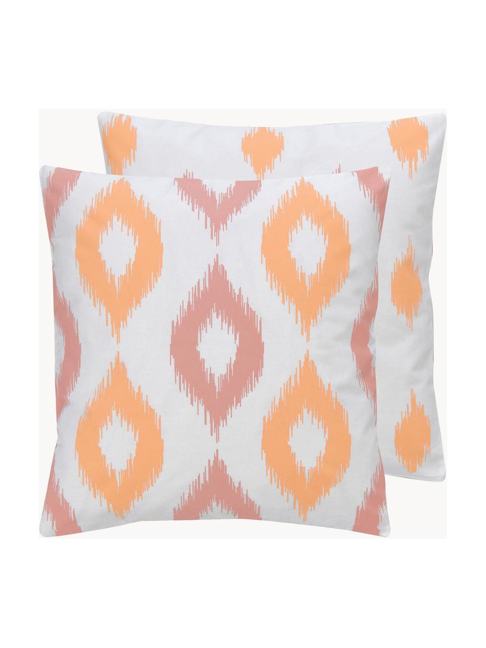 Housse de coussin 45x45 réversible bohème Fajar, 100 % coton, certifié GOTS, Orange, 45 x 45 cm