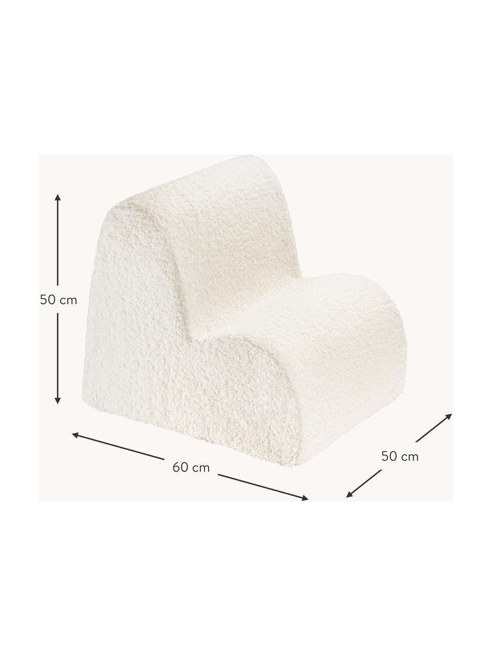 Fauteuil en peluche pour enfant Cloud, Peluche blanc cassé, larg. 50 x prof. 60 cm