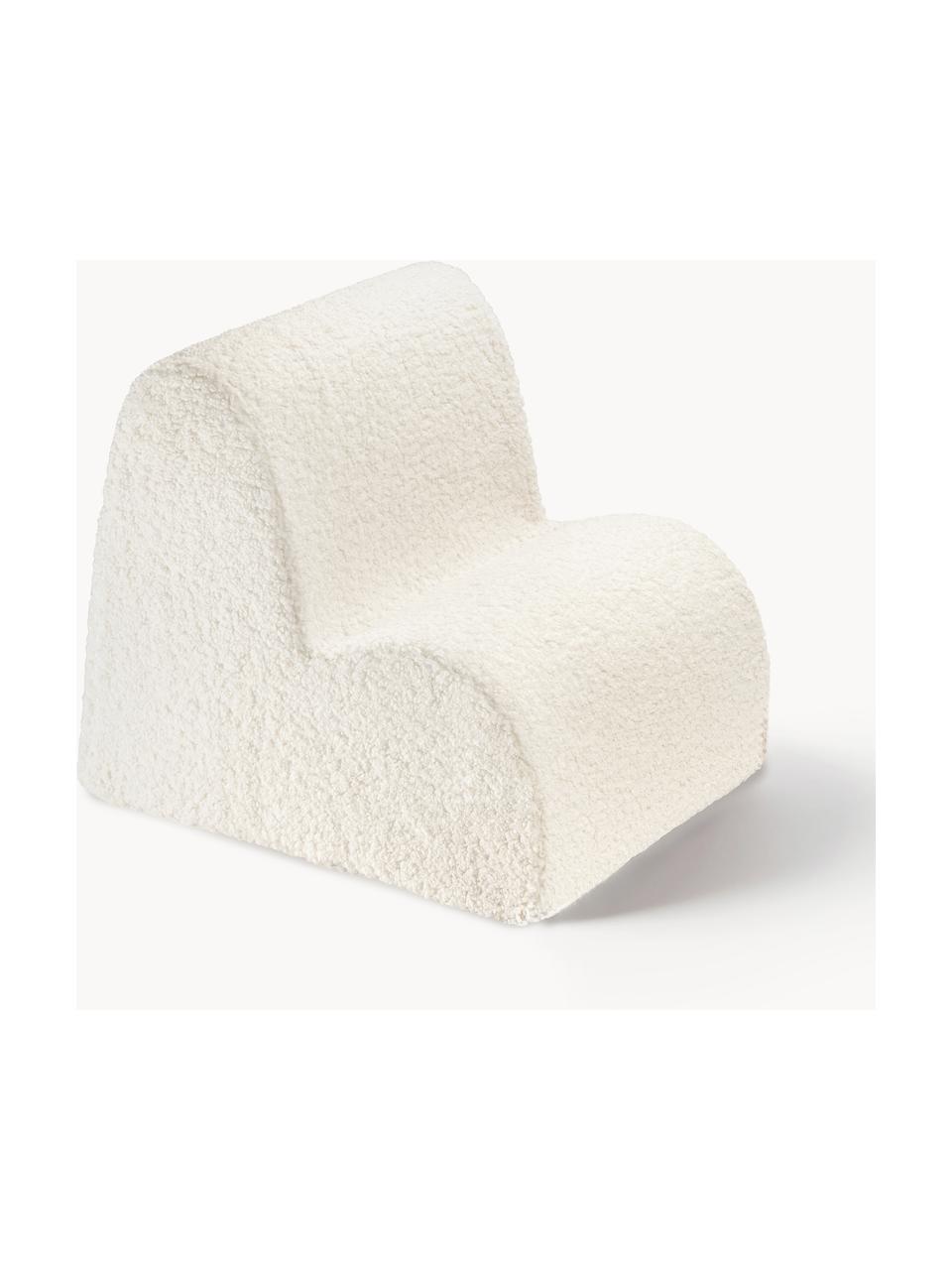 Fauteuil en peluche pour enfant Cloud, Peluche blanc cassé, larg. 50 x prof. 60 cm