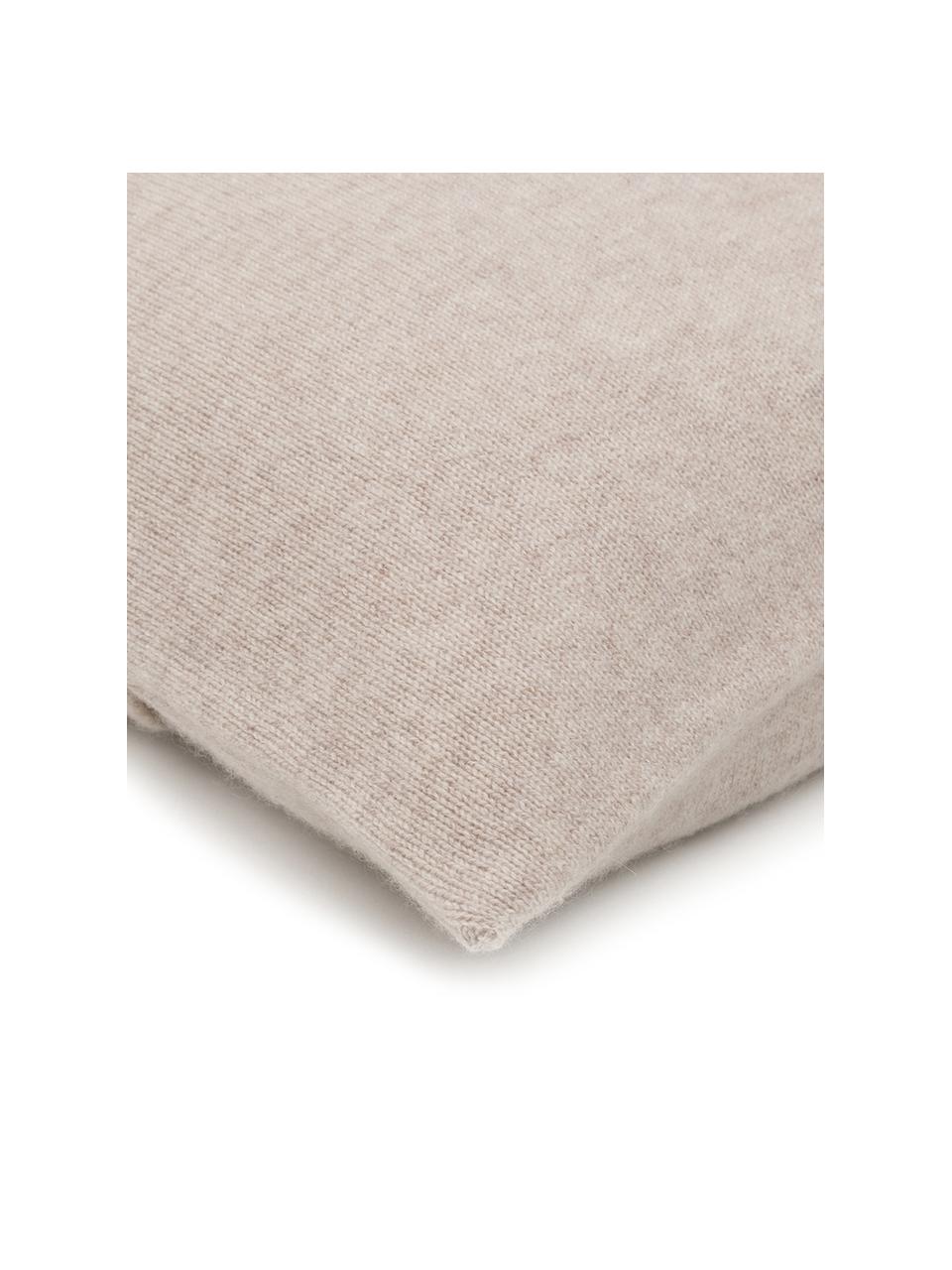 Copricuscino in cashmere finemente lavorato Viviana, 70% cashmere, 30% lana, Beige, Larg. 40 x Lung. 40 cm