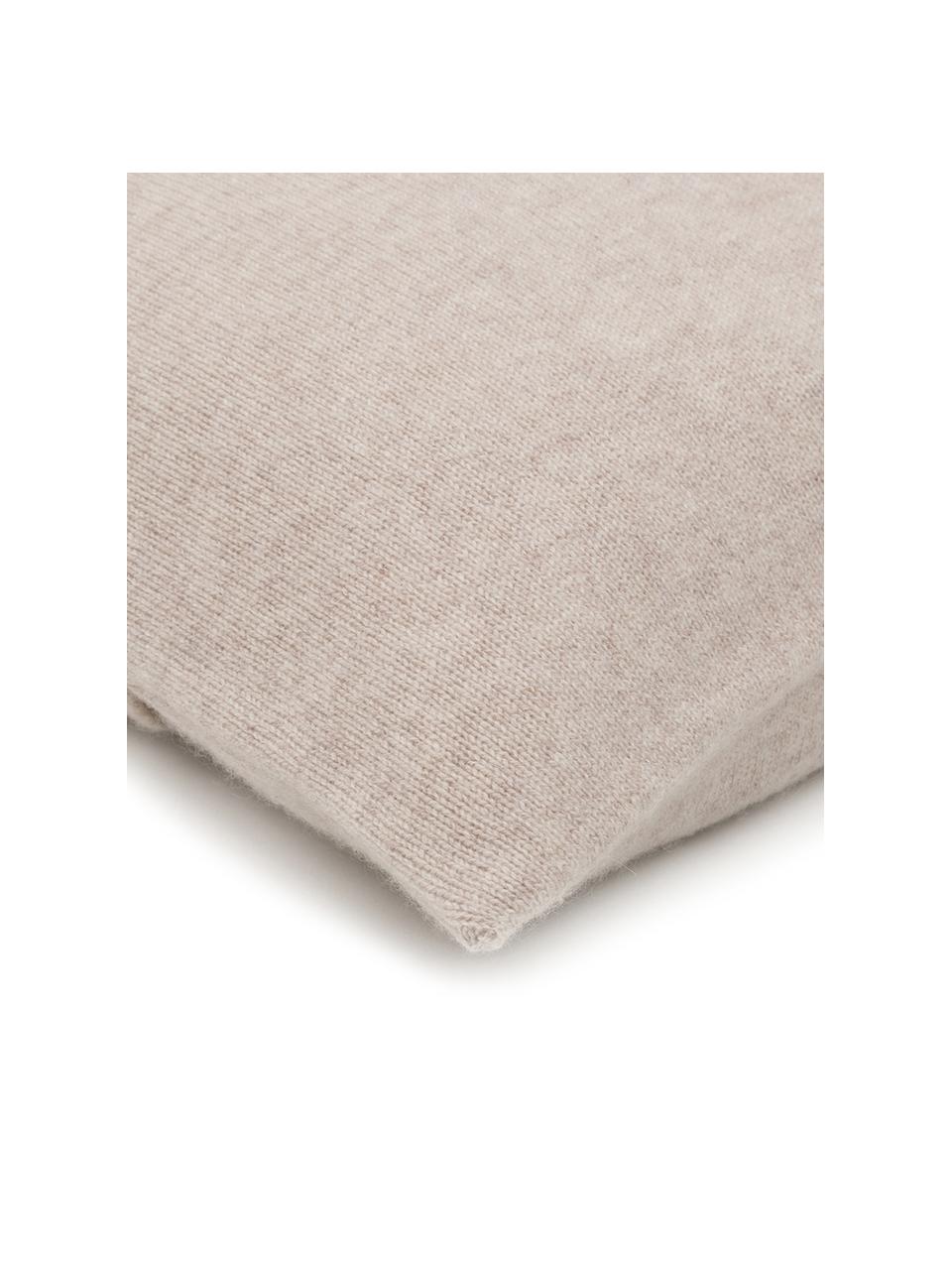 Funda de cojín de cachemira Viviana, 70% cachemir, 30% lana, Beige, An 40 x L 40 cm