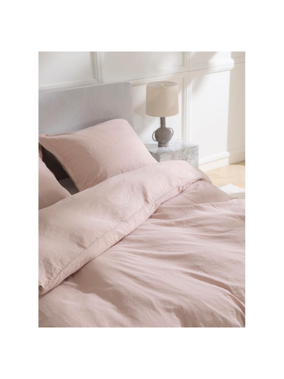 Parure de lit en lin délavé vieux rose Nature, Composé pour moitié de lin
(52 % lin, 48 % coton) 

Densité 108 fils au pouce carré, qualité standard

Le lin mélangé offre un toucher naturel et un aspect délavé original. Le lin absorbe jusqu'à 35 % d'humidité et échange cette humidité avec l'air ambiant. Il sèche très rapidement et offre un agréable effet rafraîchissant les nuits d'été. Sa résistance élevée au accrocs lui confère robustesse et longévité, Vieux rose, 200 x 200 cm + 2 taies d'oreiller 80 x 80 cm