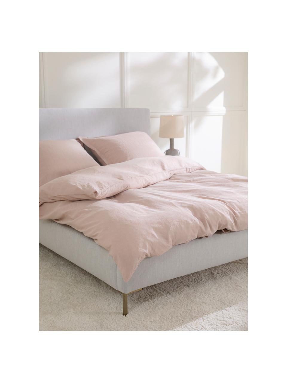 Parure de lit en lin délavé vieux rose Nature, Composé pour moitié de lin
(52 % lin, 48 % coton) 

Densité 108 fils au pouce carré, qualité standard

Le lin mélangé offre un toucher naturel et un aspect délavé original. Le lin absorbe jusqu'à 35 % d'humidité et échange cette humidité avec l'air ambiant. Il sèche très rapidement et offre un agréable effet rafraîchissant les nuits d'été. Sa résistance élevée au accrocs lui confère robustesse et longévité, Vieux rose, 200 x 200 cm + 2 taies d'oreiller 80 x 80 cm