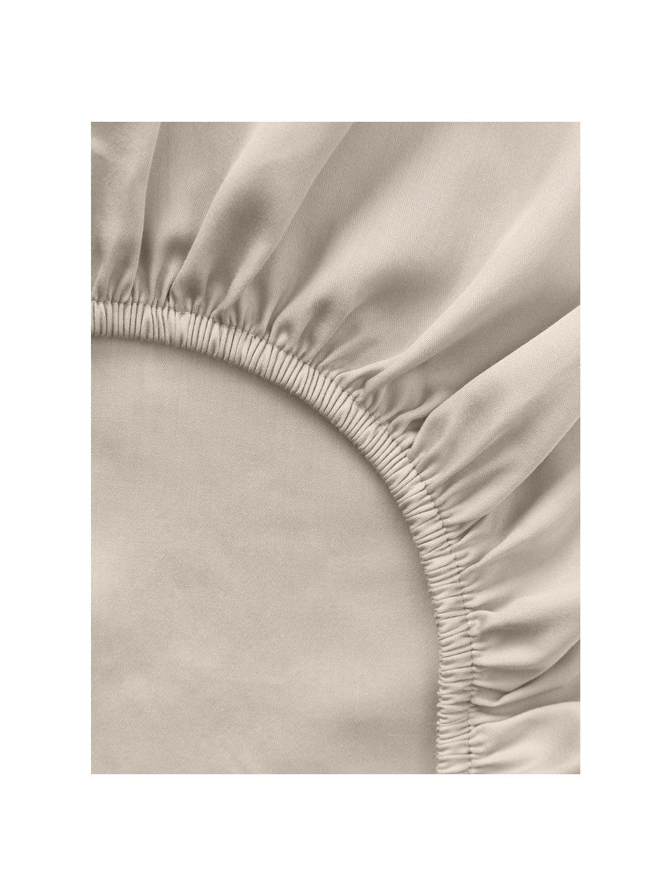 Spannbettlaken Comfort, Baumwollsatin, Webart: Satin Fadendichte 300 TC,, Beige, B 90 x L 200 cm, H 25 cm