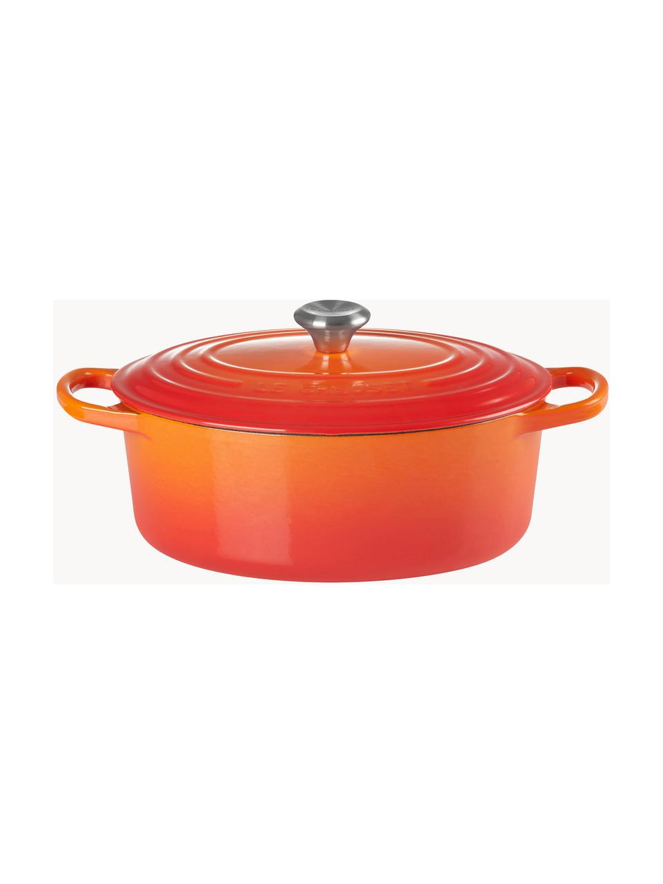 Cocotte Signature, Asas: acero inoxidable, Rojo naranja, An 35 x F 22 cm