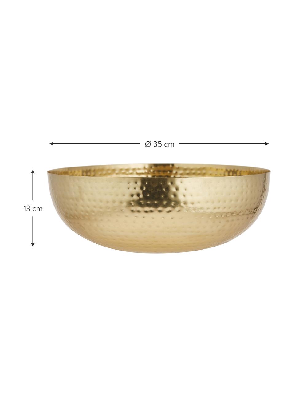 Bol grande Zana, Hierro pintado y martillado, Dorado, Ø 35 x Al 13 cm
