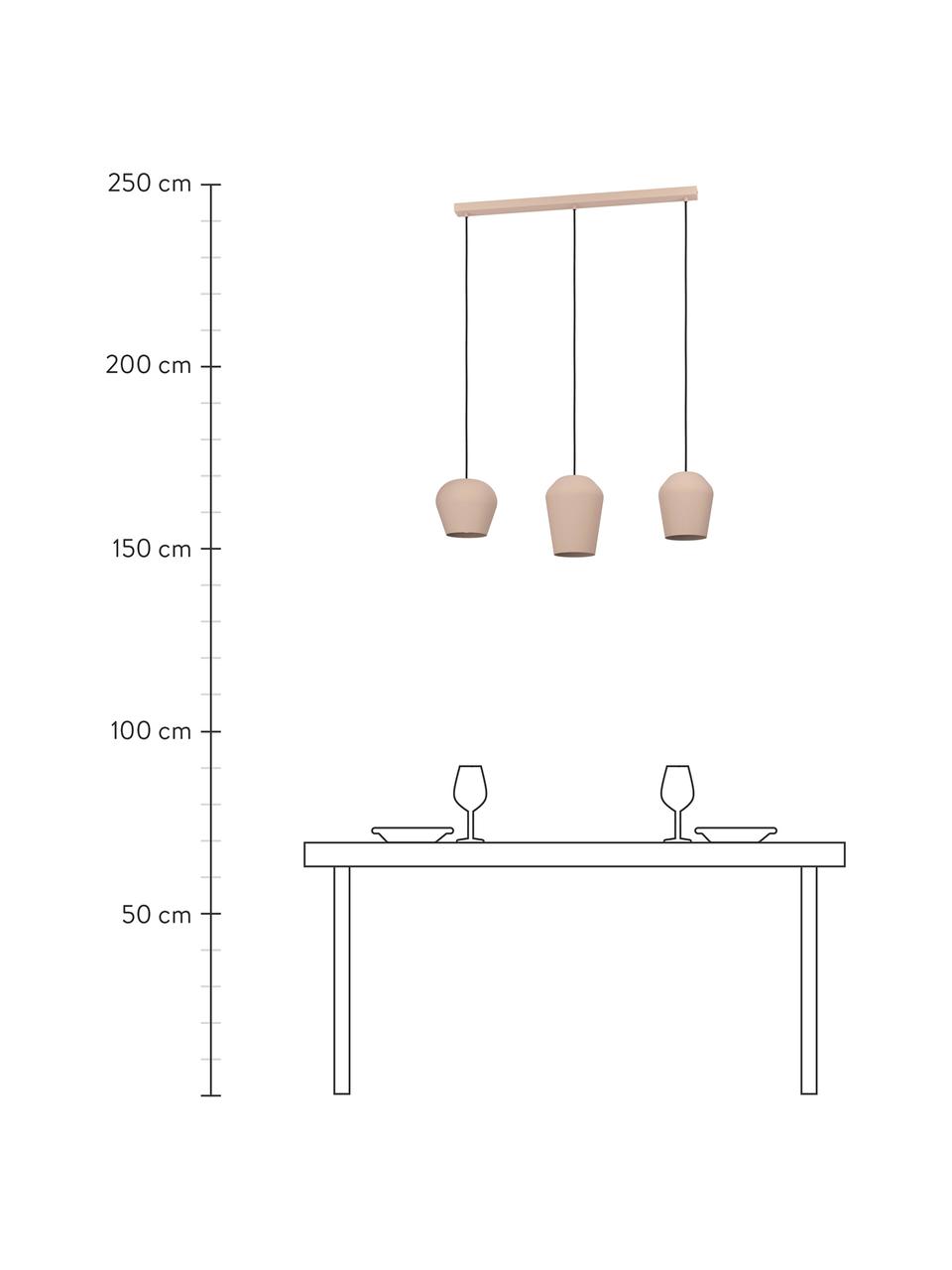 Große Pendelleuchte Cambaito, Lampenschirm: Metall, beschichtet, Baldachin: Metall, beschichtet, Sandfarben, B 77 x T 20 cm