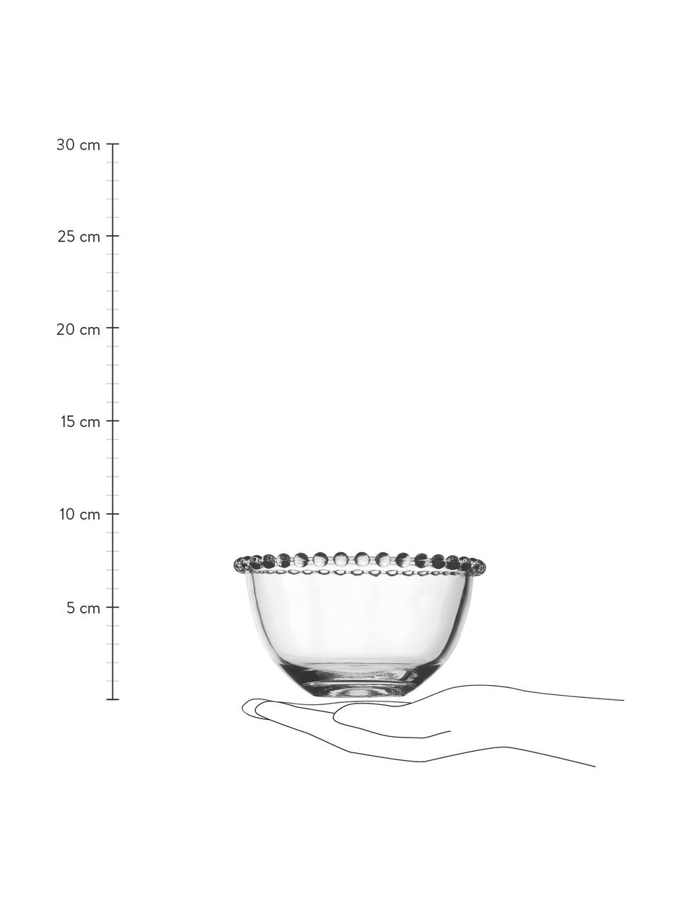 Miska ze szkła Perles, 2 szt., Szkło, Transparentny, Ø 14 cm