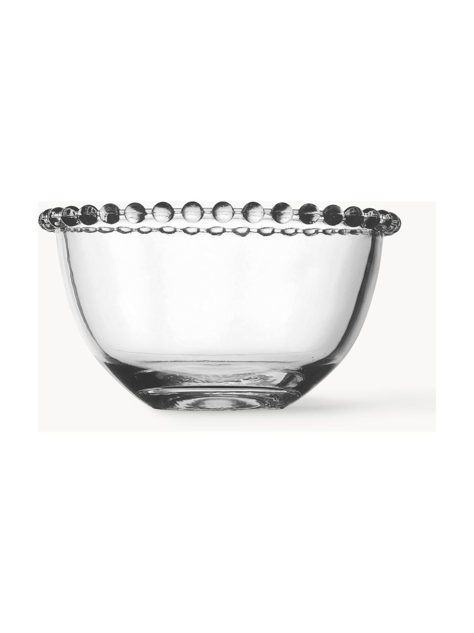 Glas-Schälchen Perles mit Randdekor, 2 Stück, Glas, Transparent, Ø 14 cm