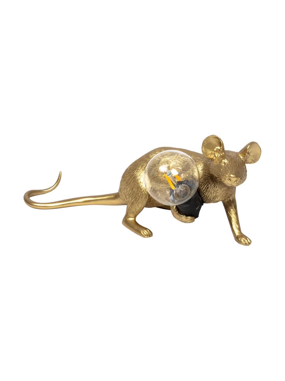 Lámpara de mesa de diseño Mouse, Cable: plástico, Dorado, An 21 x Al 8 cm