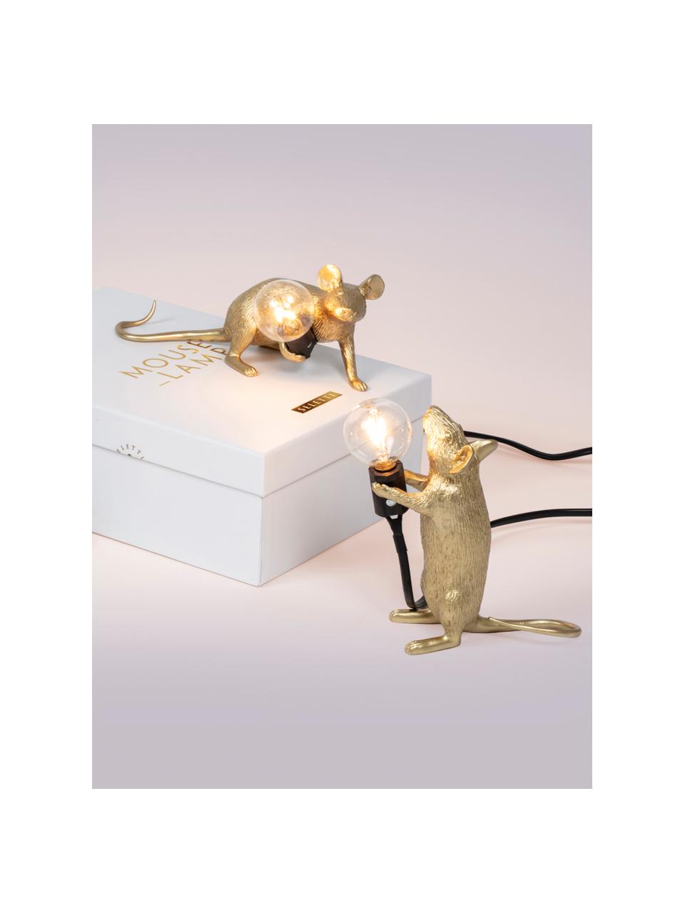 Design-Tischlampe Mouse, Goldfarben, 21 x 8 cm