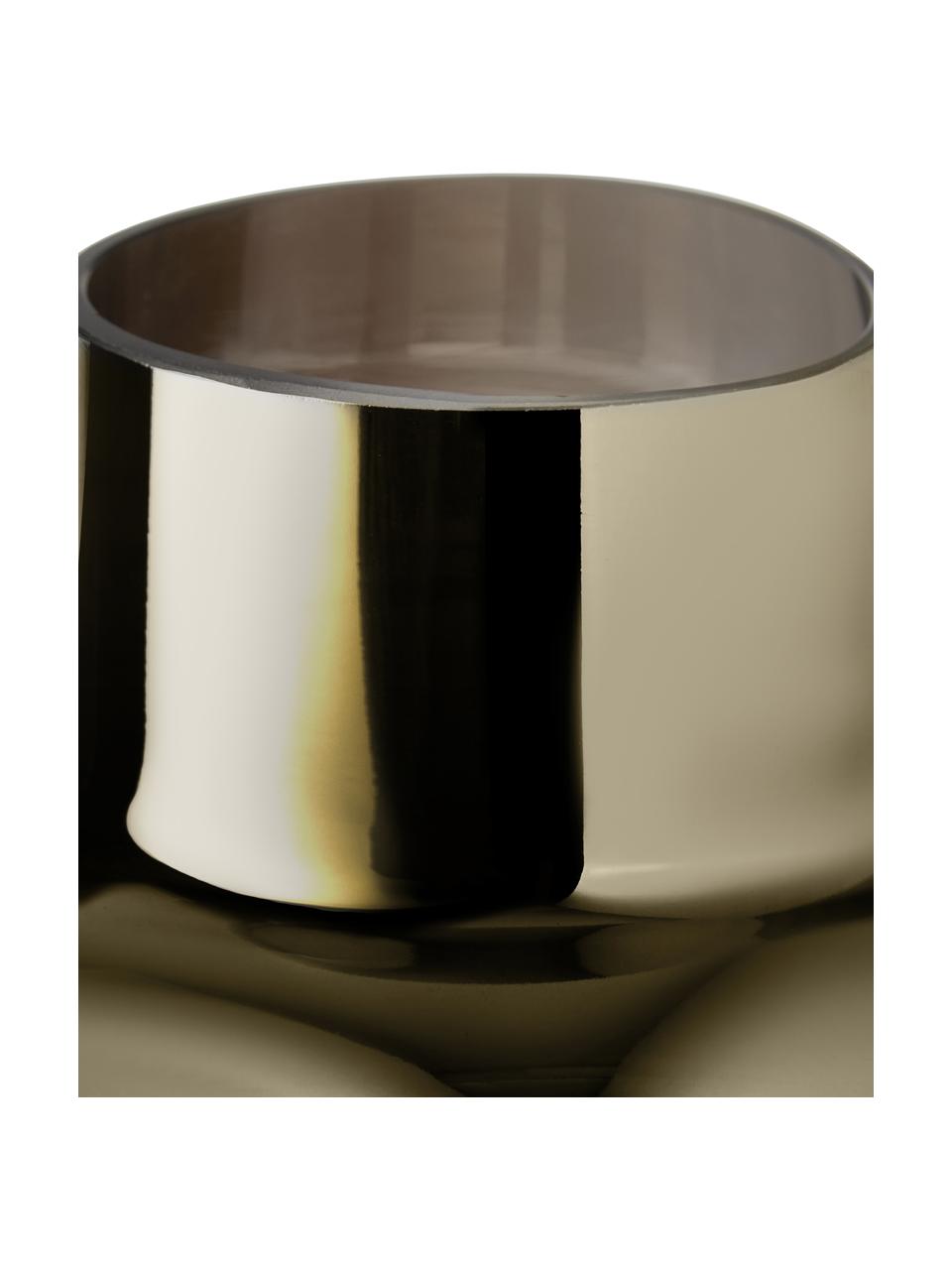 Mundgeblasene Glasvase Uma, Glas, Transparent, Goldfarben, Ø 16 x H 27 cm