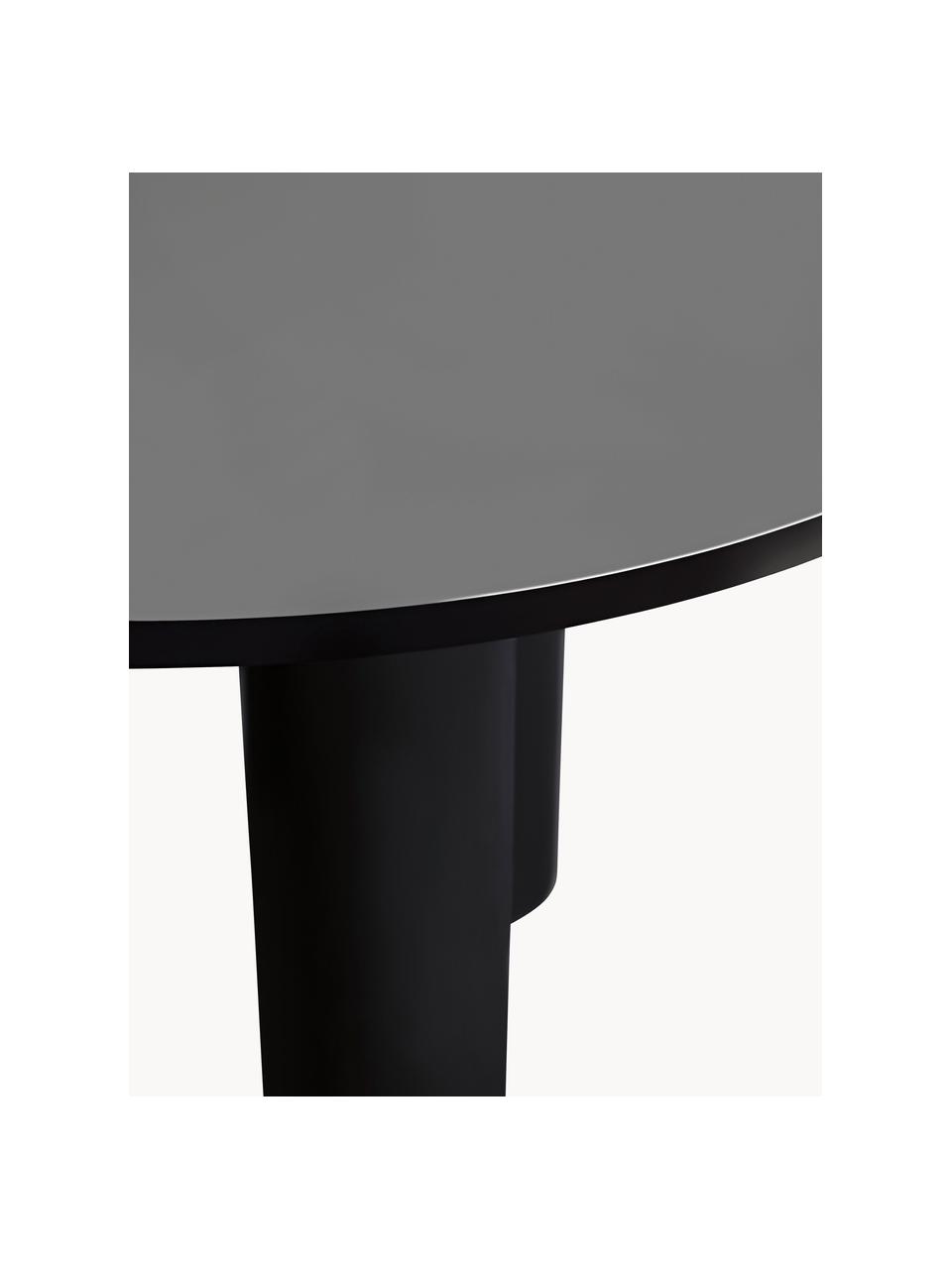 Mesa redonda de madera Colette, Ø 120 cm, Tablero de fibras de densidad media (MDF), chapada en madera de nogal barnizada con certificado FSC, Negro, Ø 120 cm