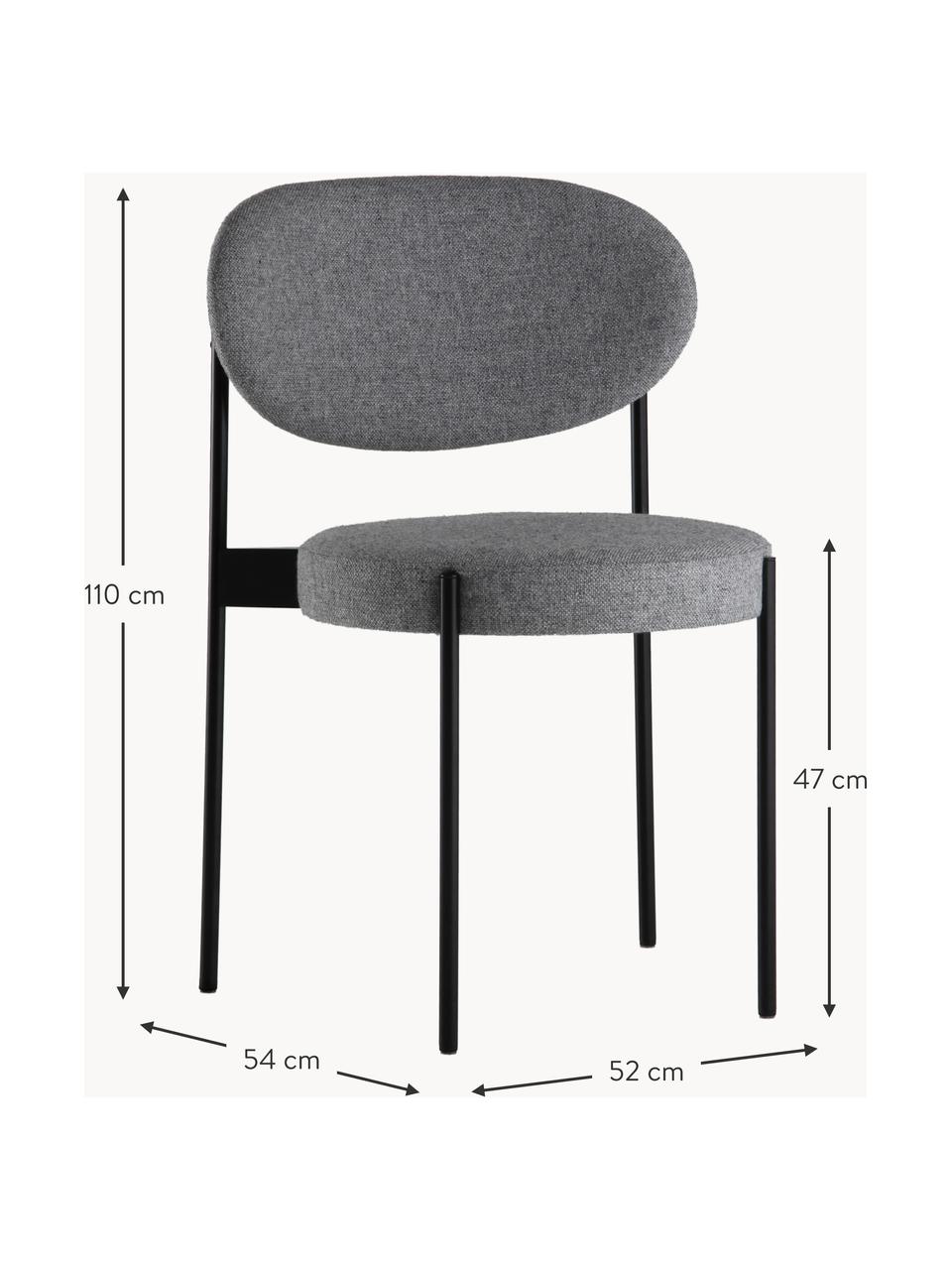 Vlněná čalouněná židle Series 430, Tmavě šedá, černá, Š 52 cm, H 54 cm