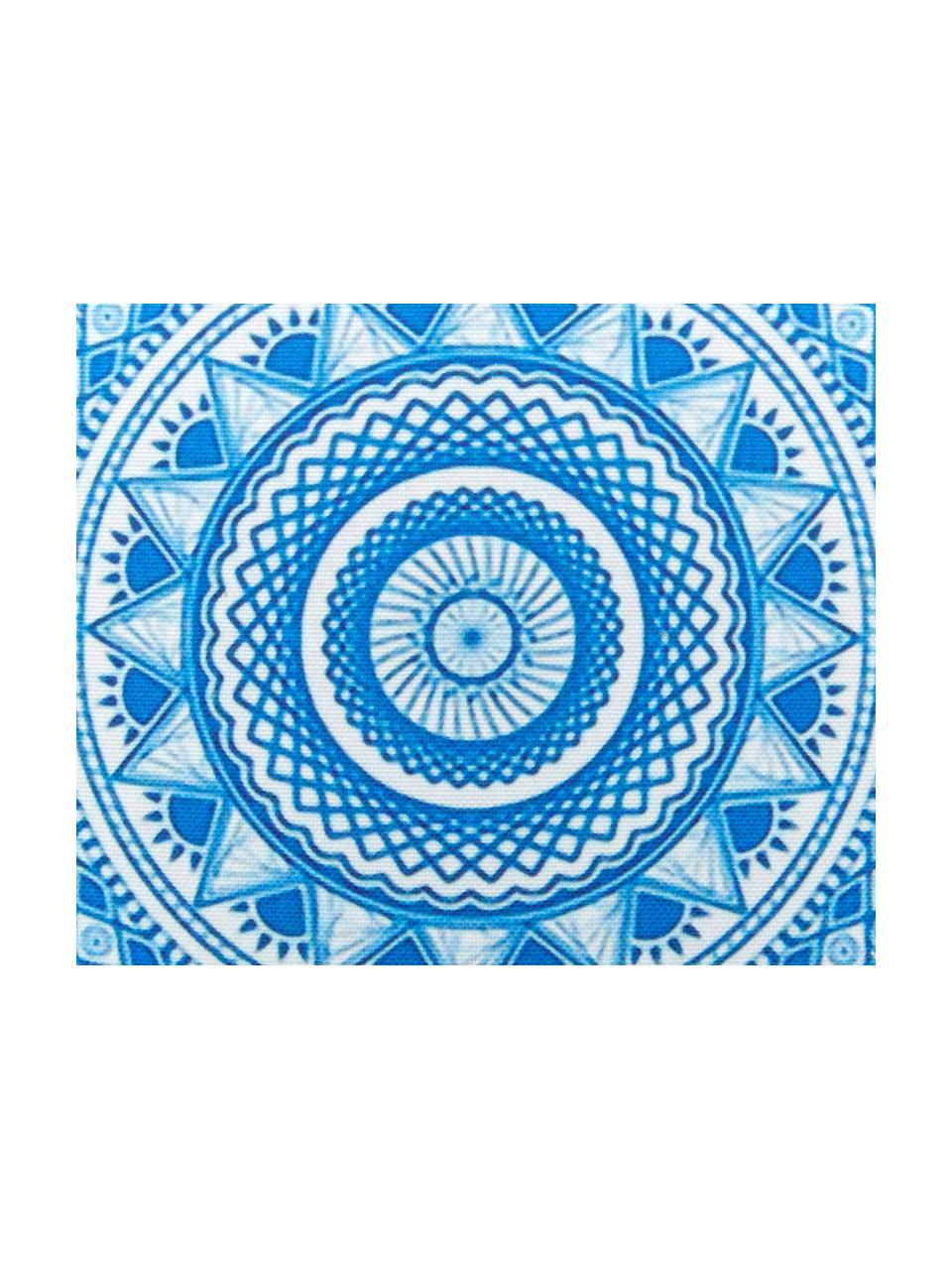 Outdoor kussen Casia, met vulling, Polyester, Wit, blauwtinten, B 45 x L 45 cm