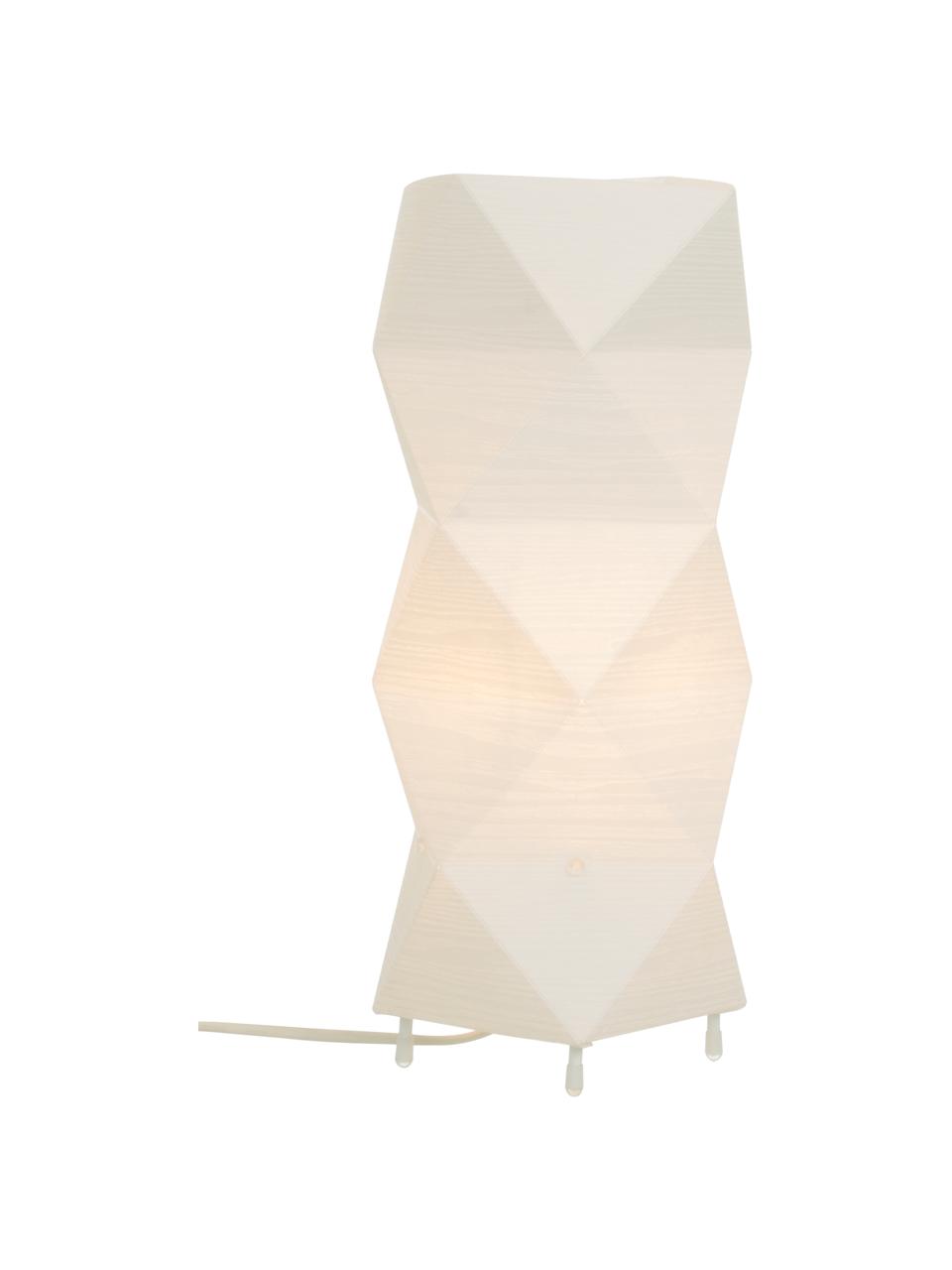 Lampada da tavolo con effetto 3D Veck, Paralume: materiale sintetico, Bianco, Larg. 16 x Alt. 37 cm