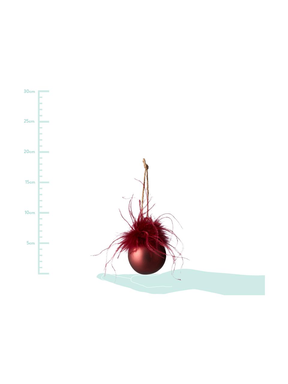 Bombka choinkowa Fethia, 2 szt., Ciemny czerwony, Ø 6 x W 8 cm