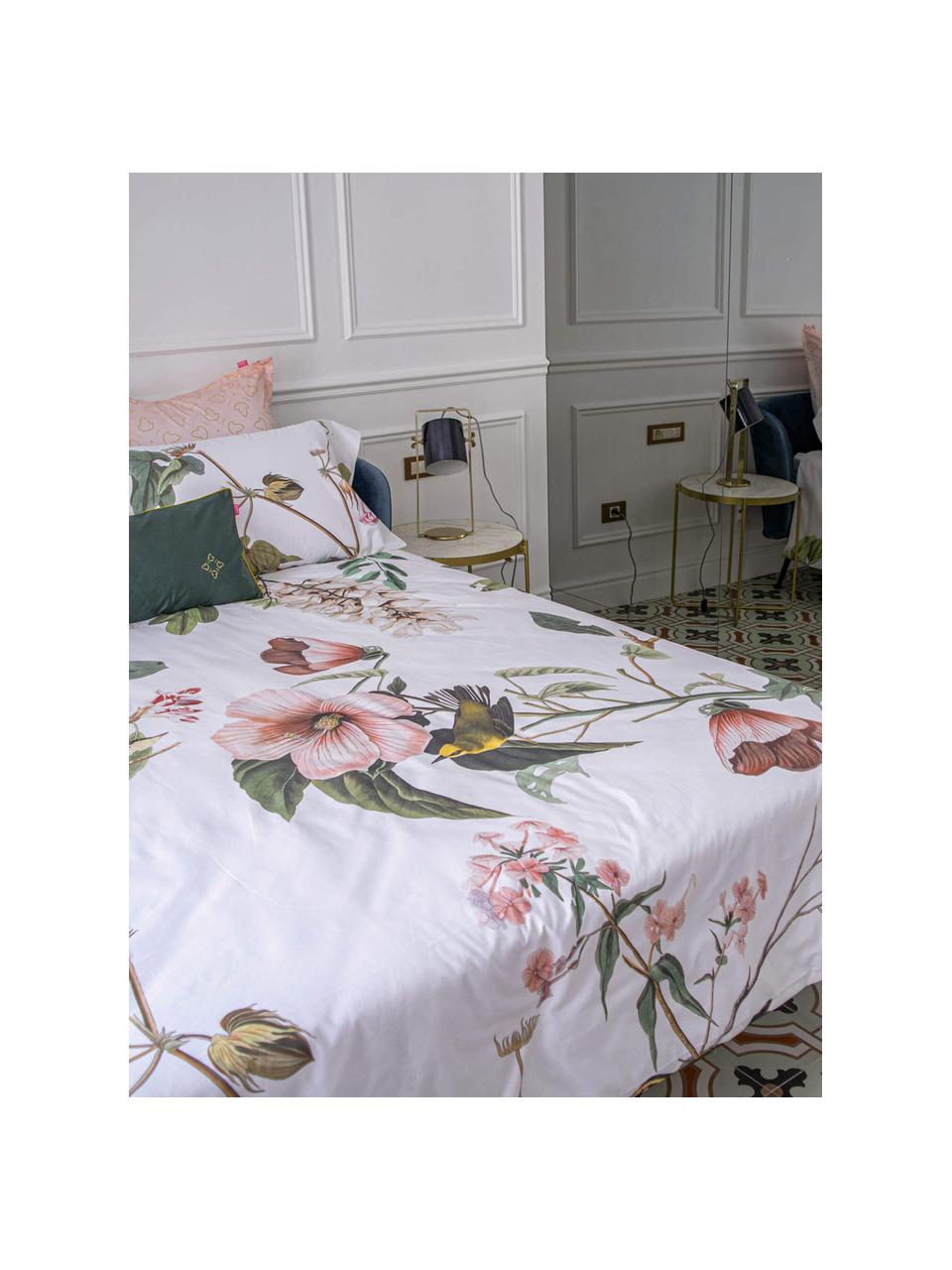 Funda nórdica Blooming, Algodón
El algodón da una sensación agradable y suave en la piel, absorbe bien la humedad y es adecuado para personas alérgicas, Blanco, tonos verdes y rosas, Cama 180/200 cm (260 x 220 cm)