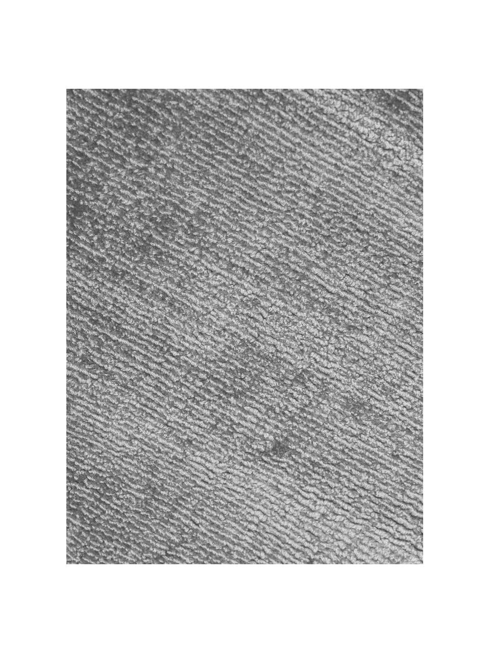 Handgewebter Viskoseläufer Jane in Grau, Flor: 100% Viskose, Grau, B 80 x L 200 cm
