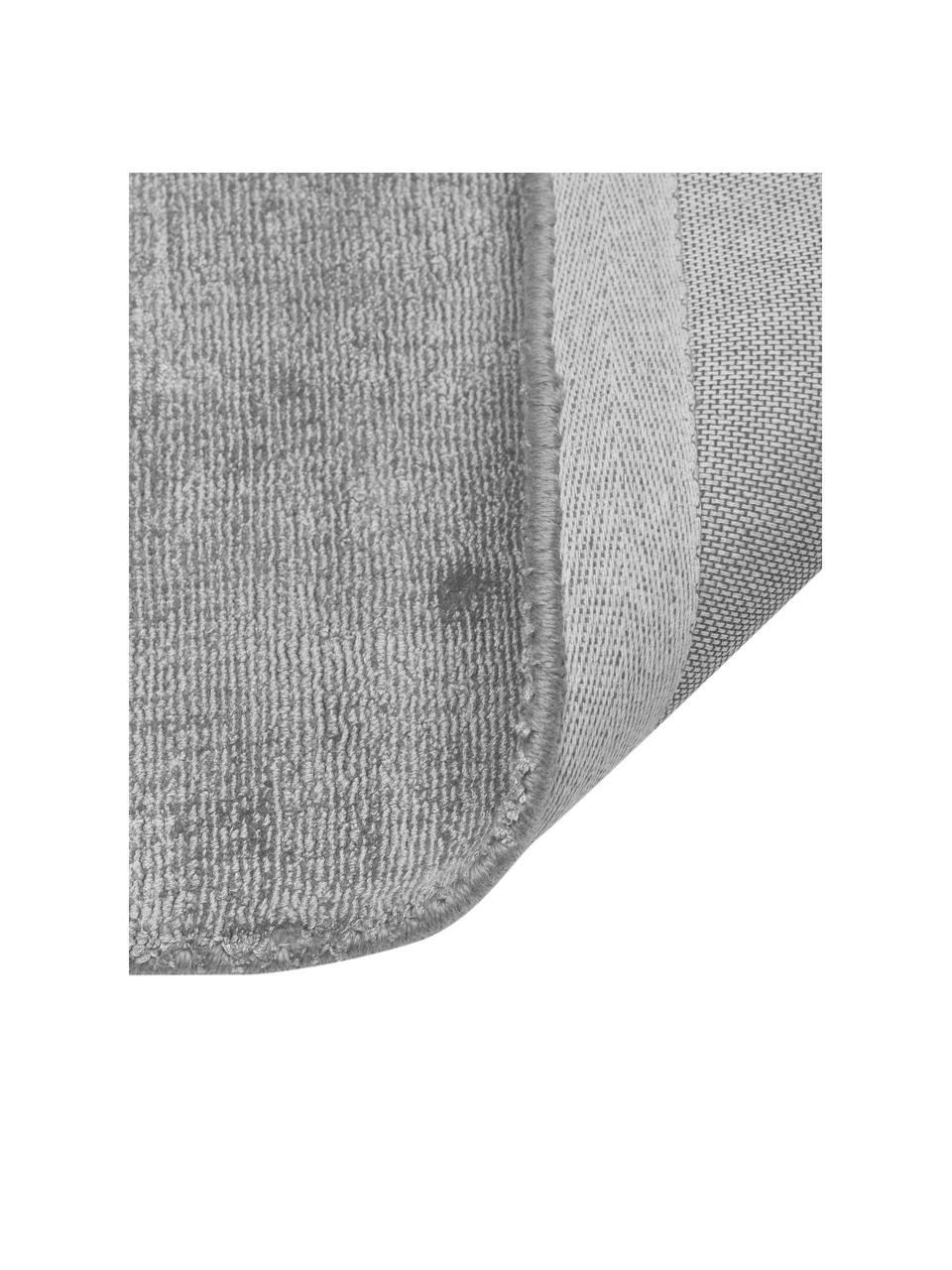 Passatoia in viscosa tessuta a mano Jane, Retro: 100% cotone, Grigio, Larg. 80 x Lung. 200 cm