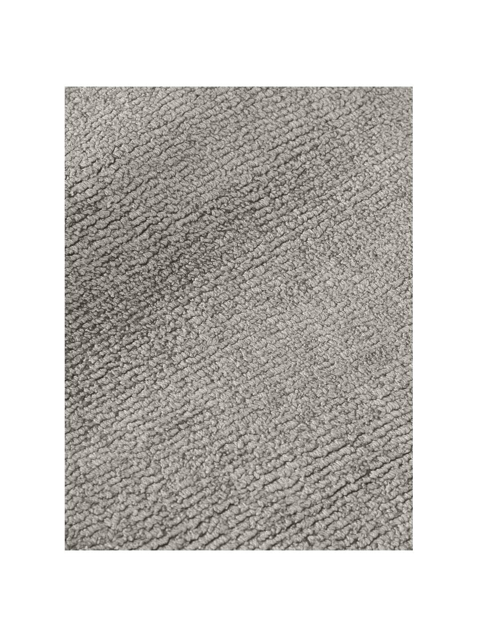 Tapis de couloir en viscose tissé main Jane, Gris, larg. 80 x long. 250 cm