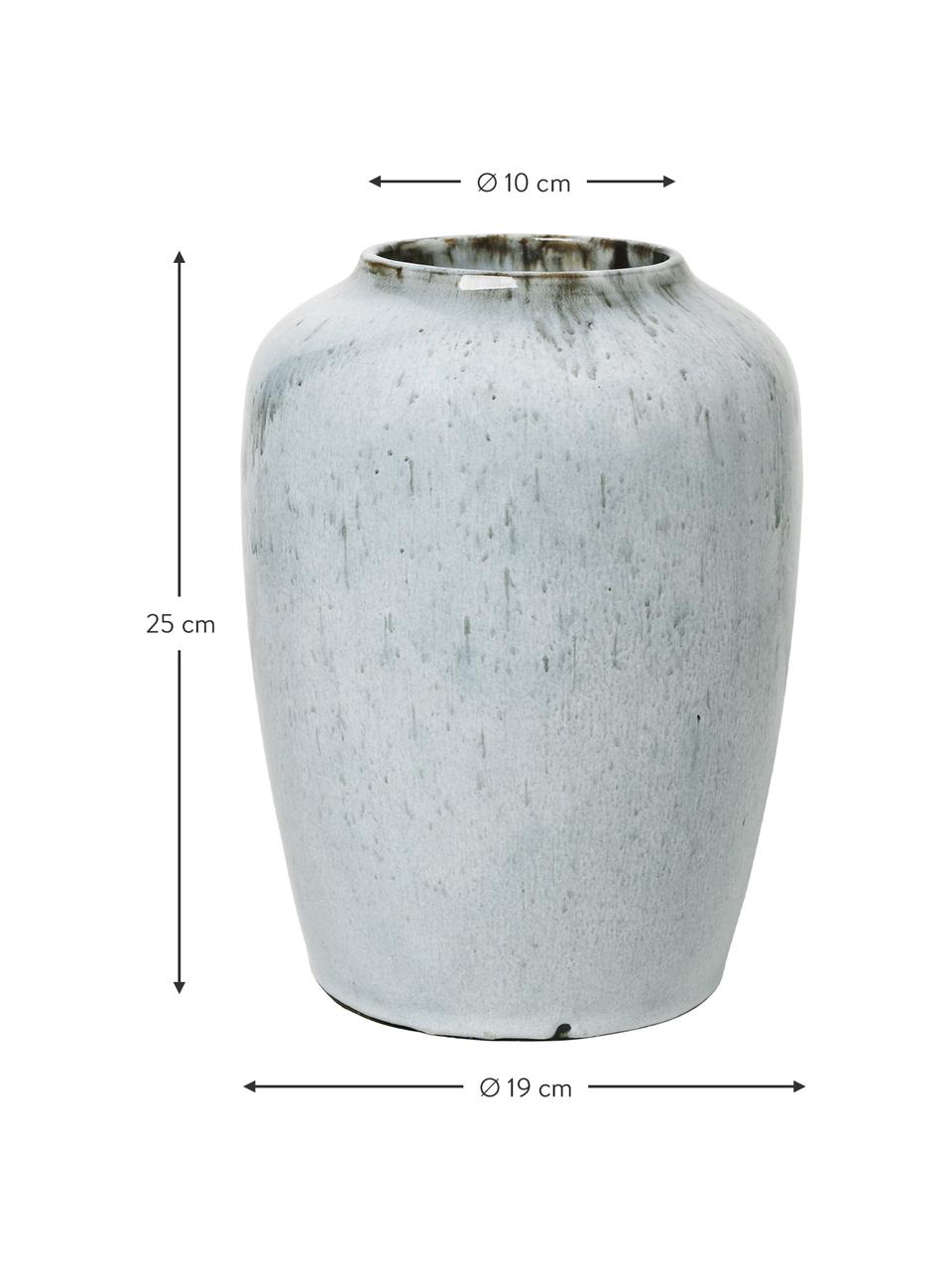 Keramická váza Lem, Keramika, Světle modrá, Ø 19 cm, V 25 cm