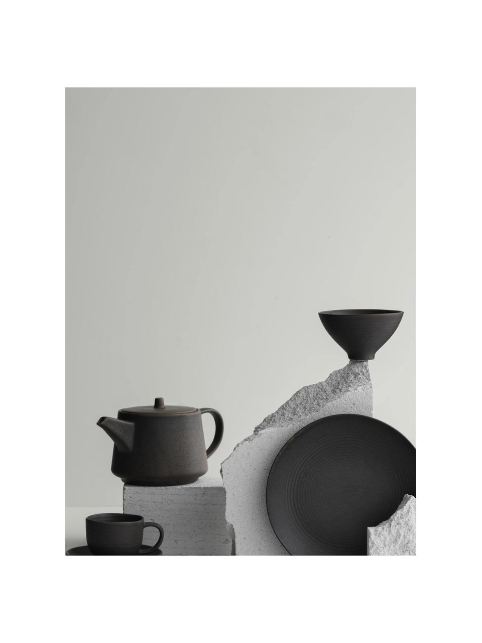 Ručne vyrobená čajová  kanvica Kumi, 1 l, Glazúrovaná kamenina, Sivobéžová, 1 l