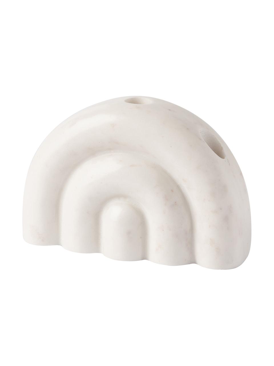 Bougeoir en marbre Malie, Marbre, Blanc, marbré, larg. 20 x haut. 13 cm