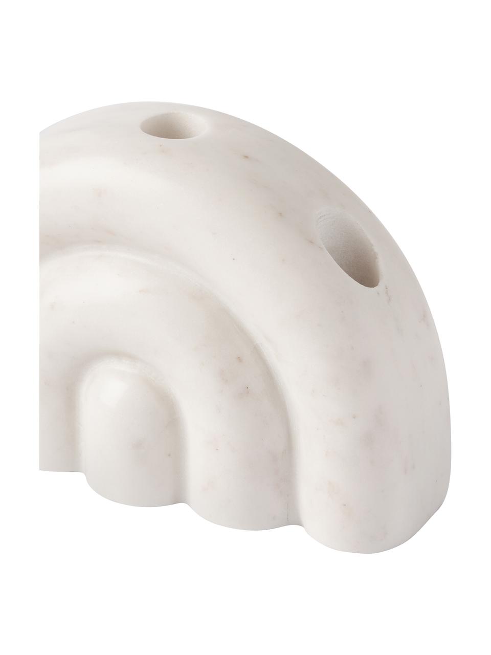 Świecznik z marmuru Malie, Marmur, Biały, marmurowy, S 20 cm x W 13 cm