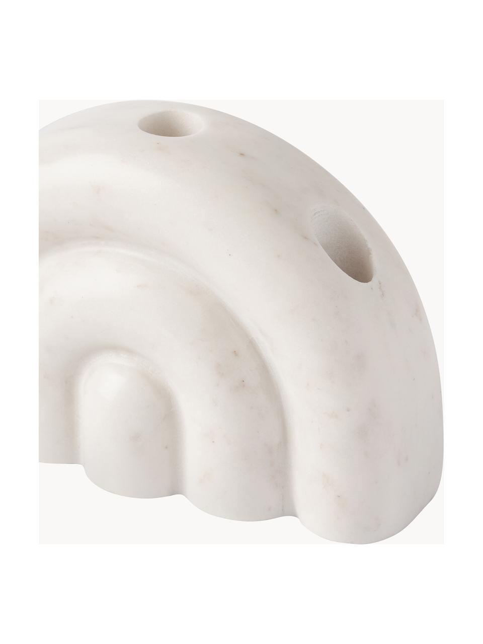 Marmor-Kerzenhalter Malie, Marmor, Weiss, marmoriert, B 20 cm x H 13 cm