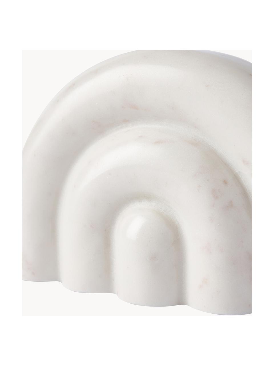 Marmeren kandelaar Malie, Marmer, Gemarmerd wit, B 20 x H 13 cm