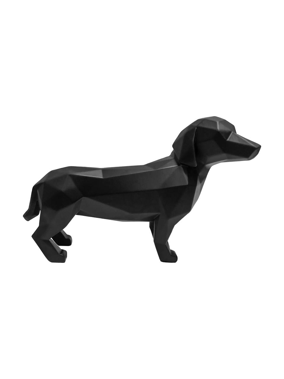 Decoratief object Origami Dog, Kunststof, Zwart, B 30 cm x H 21 cm