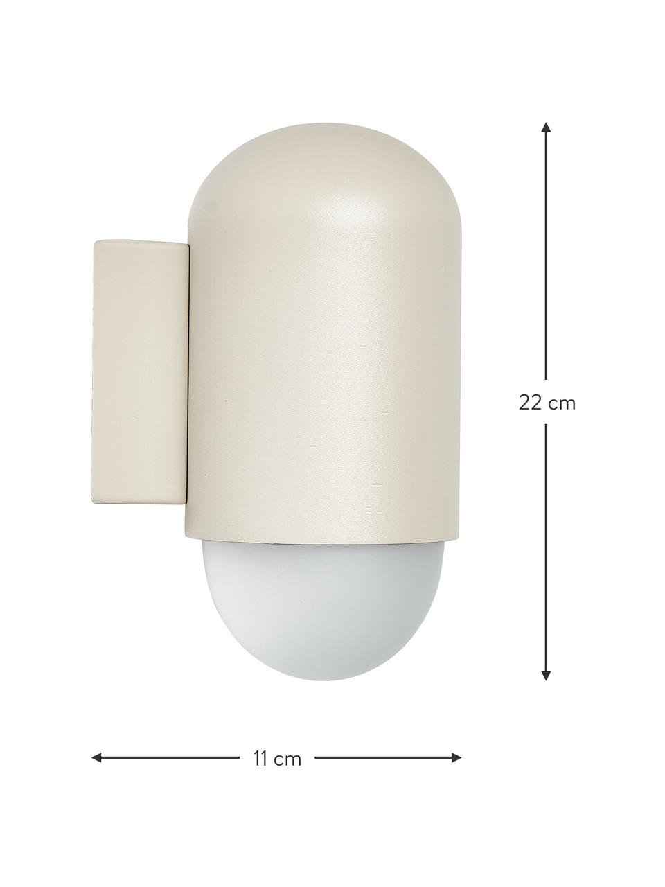Venkovní nástěnné svítidlo Heka, Béžová, Ø 11 cm, V 22 cm