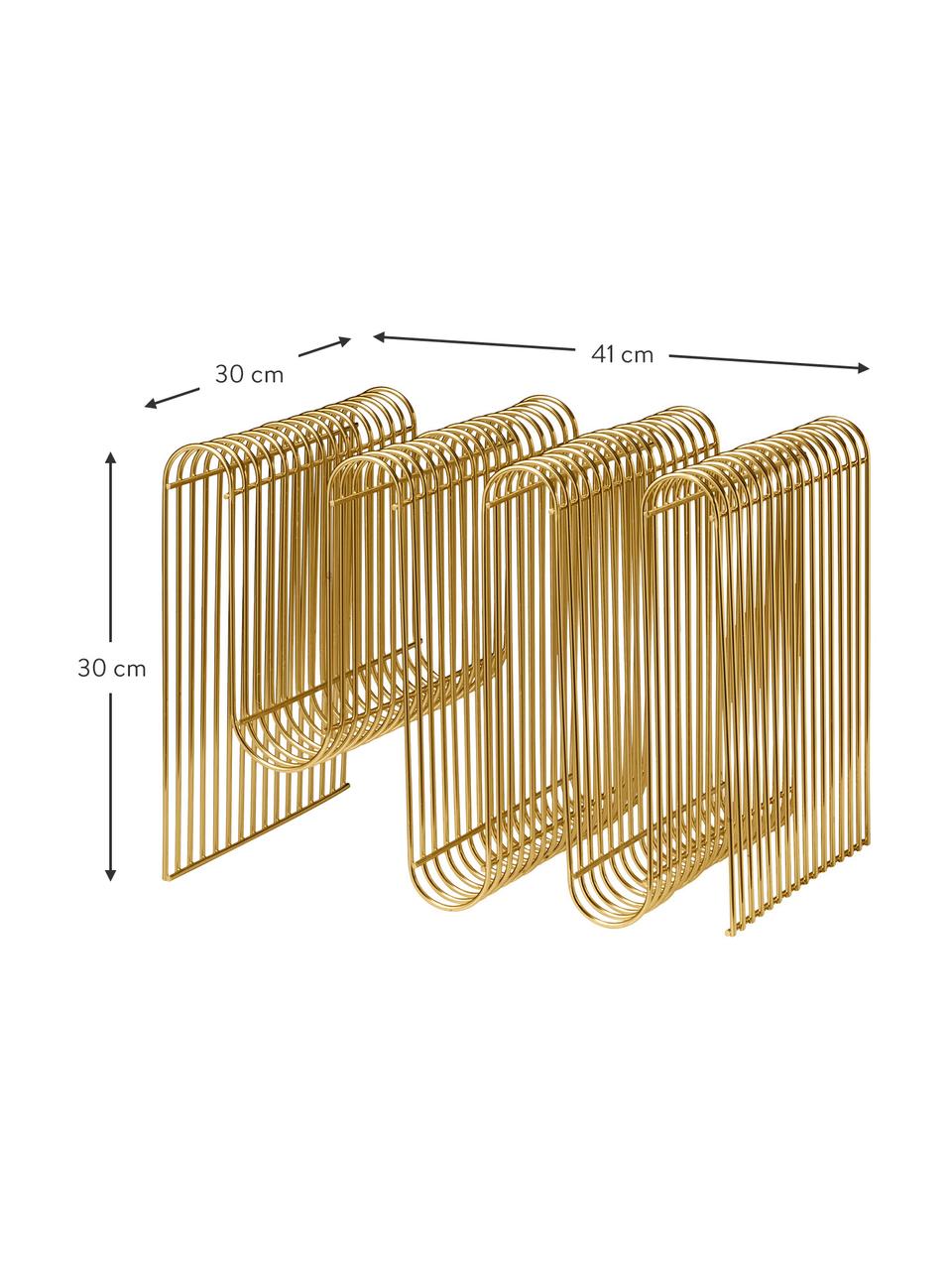 Zeitschriftenhalter Curve, Eisen, beschichtet, Goldfarben, B 41 x H 30 cm